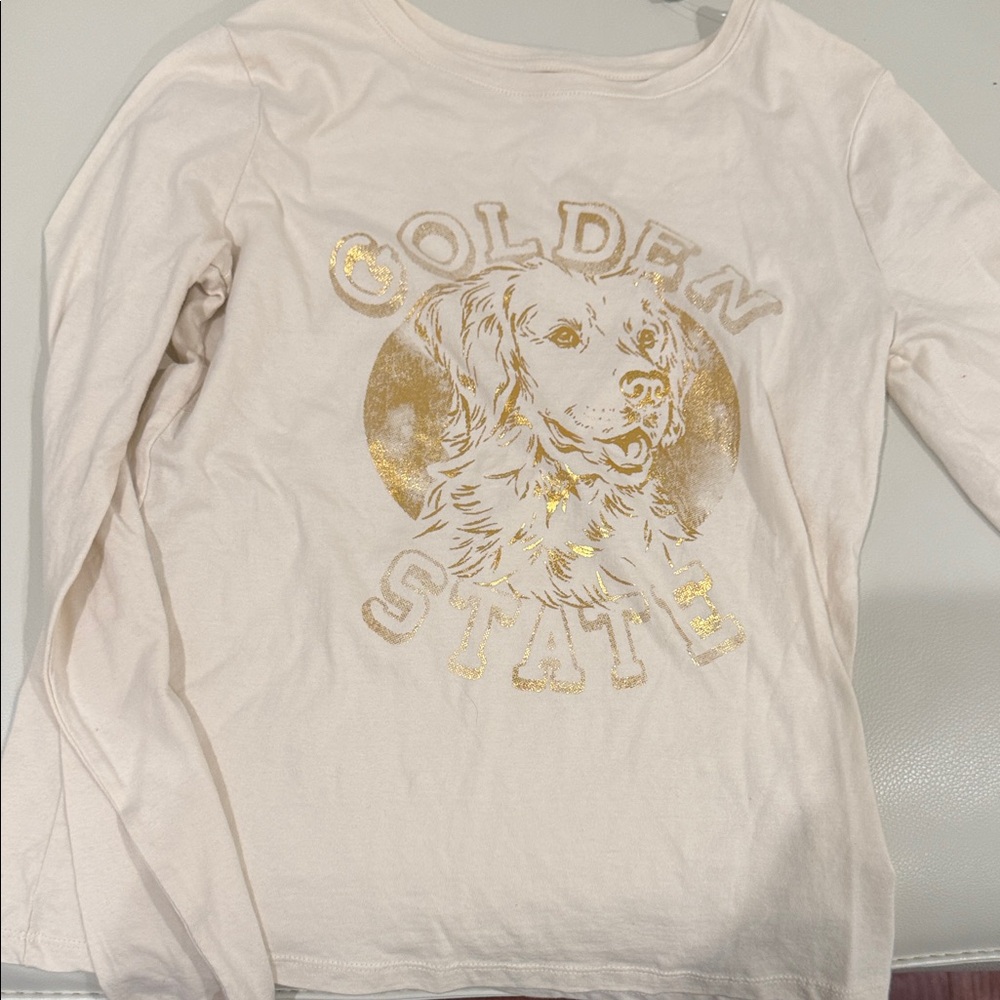 GAP Cream Long Sleeve Shirt with Golden State Design